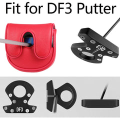 Golf Headcover Center Shaft Mid Mallet Putter Heel Shafted Cover with Magnetic Closure Golf DF3 Putter Cover