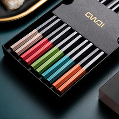 5Pairs High Quality Japanese Non-Slip Chopsticks Korean Home Hotel Restaurant Portable Healthy Food Stick for Sushi Chopsticks