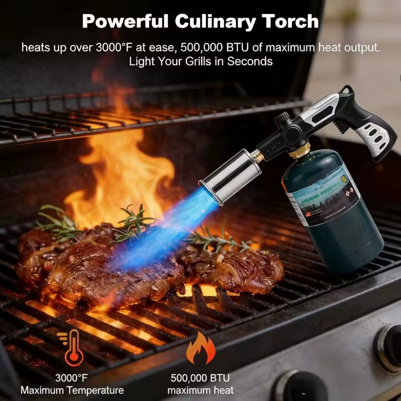 High Firepower Mountain Tank Flamethrower, Outdoor Camping BBQ, Efficient High Flame Igniter,Direct Fire Lighter Gadgets for Men