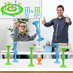 Soft Sticky Suction Dart Fidget Toys Home Interactive Game Pop Silicone Darts Flights Decompression Toy Kids Throwing Toys Party