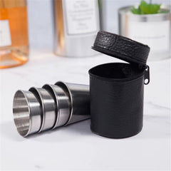 4Pcs/6Pcs 30Ml Outdoor Practical Travel Stainless Steel Cups Mini Set Glasses for Whisky Wine Beer with Case Portable Drinkware