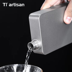 400ML Titanium Hip Flask Whiskey Wine Pot Outdoor Camping Ultralight Leakproof Wine Bottle with Funnel