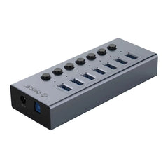 Powered USB Hub Splitter Socket with Multi USB 3.0 Port Slot Plug On-Off Key Switch Dock Power Strip Adapter for PC Lapto