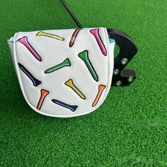 Golf Headcover Center Shaft Mid Mallet Putter Heel Shafted Cover with Magnetic Closure Golf DF3 Putter Cover