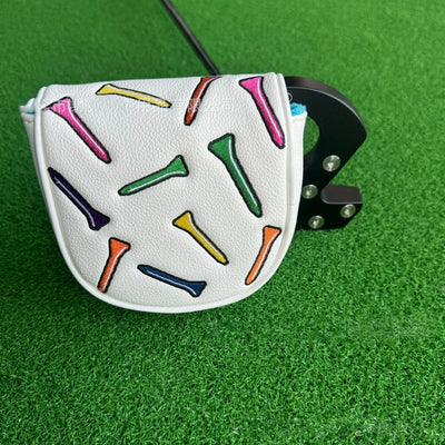 Golf Headcover Center Shaft Mid Mallet Putter Heel Shafted Cover with Magnetic Closure Golf DF3 Putter Cover