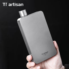 400ML Titanium Hip Flask Whiskey Wine Pot Outdoor Camping Ultralight Leakproof Wine Bottle with Funnel
