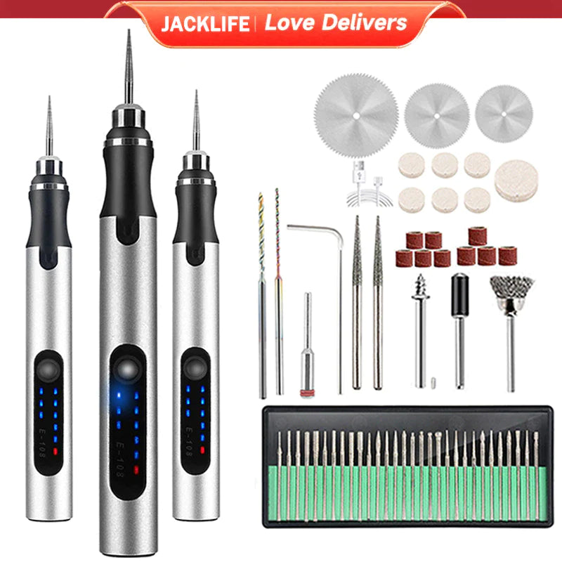 USB Cordless Rotary Tool Kit Woodworking Engraving Pen DIY for Jewelry Metal Glass Mini Wireless Drill