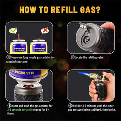 Multi-Function Strong Gun Lighter Windproof Blue Flame One-Touch Lock Fire Retro Appearance Design Cigar Lighter