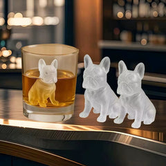 Whiskey Ice Mold Plastic Novelty French Bulldog Ice Mold 9-Grids Easy Release Food-Grade Drink Iceblock Maker Reusable Whiskey