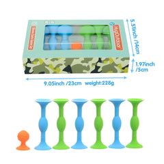 Soft Sticky Suction Dart Fidget Toys Home Interactive Game Pop Silicone Darts Flights Decompression Toy Kids Throwing Toys Party