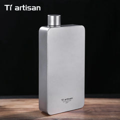 400ML Titanium Hip Flask Whiskey Wine Pot Outdoor Camping Ultralight Leakproof Wine Bottle with Funnel