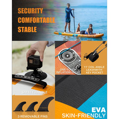 SUB Waterproof Inflatable Paddle Board 11'6''X34''X6''Adult Standing Style Aquatic Fishing with Accessories SUP Сапборд