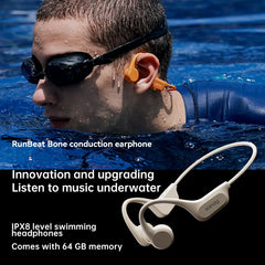 B60S True Bone Conduction Bluetooth 5.3 Wireless Earphones IPX8 Swimming Riding Headphones Flash-Sale Choice 64G Headset