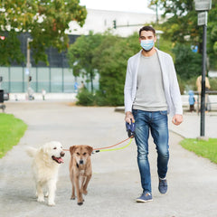 Dual Pet Leash Retractable Reflective Lead 360 Swivel Double Dog Walking Leash