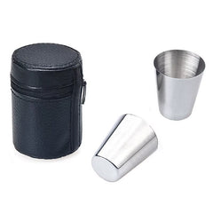 4Pcs/6Pcs 30Ml Outdoor Practical Travel Stainless Steel Cups Mini Set Glasses for Whisky Wine Beer with Case Portable Drinkware