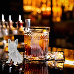 Whiskey Ice Mold Plastic Novelty French Bulldog Ice Mold 9-Grids Easy Release Food-Grade Drink Iceblock Maker Reusable Whiskey