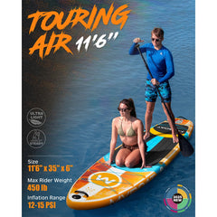SUB Waterproof Inflatable Paddle Board 11'6''X34''X6''Adult Standing Style Aquatic Fishing with Accessories SUP Сапборд