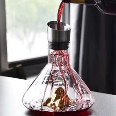 1500ML Iceberg Whisky Wine Decanter Handmade Lead-Free Crystal Wine Pourer Carafe Thickened Wine Dispenser Pot Bar Accessories