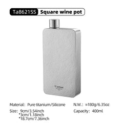 400ML Titanium Hip Flask Whiskey Wine Pot Outdoor Camping Ultralight Leakproof Wine Bottle with Funnel