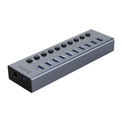 Powered USB Hub Splitter Socket with Multi USB 3.0 Port Slot Plug On-Off Key Switch Dock Power Strip Adapter for PC Lapto