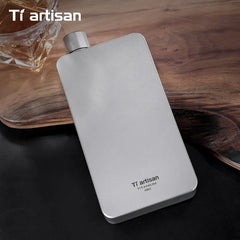 400ML Titanium Hip Flask Whiskey Wine Pot Outdoor Camping Ultralight Leakproof Wine Bottle with Funnel