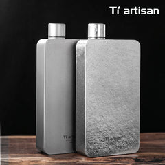 400ML Titanium Hip Flask Whiskey Wine Pot Outdoor Camping Ultralight Leakproof Wine Bottle with Funnel