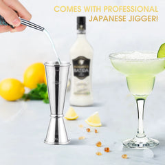 25 Pieces Mixology Bartender Kit with Cocktail Shaker & Japanese Jigger - Cocktail & Alcohol Mixer Shaker Set - Barware