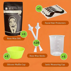 Wax Beanportable Painless Nose Wax Kit for Men & Women Nose Hair Removal Wax Set Paper-Free Nose Hair Wax Beans Cleaning Wax Kit