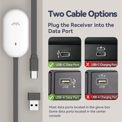 T1-Car Karaoke Microphone, Rechargeable Caraoke Mic with USB-A & USB-C Receiver, Plug to Use，No Need Pair