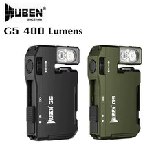 G5 EDC Flashlight 400Lumens Portable Pocket Mini Light Waterproof Torch 180° Rotating Head with Magnetic Tail for Outdoor