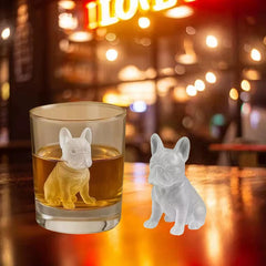 Whiskey Ice Mold Plastic Novelty French Bulldog Ice Mold 9-Grids Easy Release Food-Grade Drink Iceblock Maker Reusable Whiskey