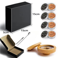 Glass Top Smoker Cocktail Smoker Kit with 4PCS Wood Chips Bartender Accessories for Whiskey Drinks Smoking Gift Kit for Men