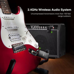 WS-60 Wireless Guitar System 2.4Ghz Wireless Guitar Transmitter Receiver Stereo 2 in 1 Plugs 6 Channels Guitar Wireless