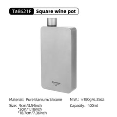 400ML Titanium Hip Flask Whiskey Wine Pot Outdoor Camping Ultralight Leakproof Wine Bottle with Funnel