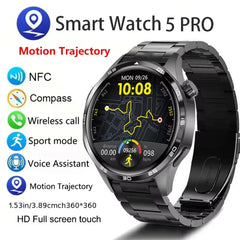 Watch 5 PRO Smart Watch Men Watch 5 AMOLED HD Screen Bluetooth Call GPS Trajectory NFC Heart Rate Compass Smartwatches 2024 New