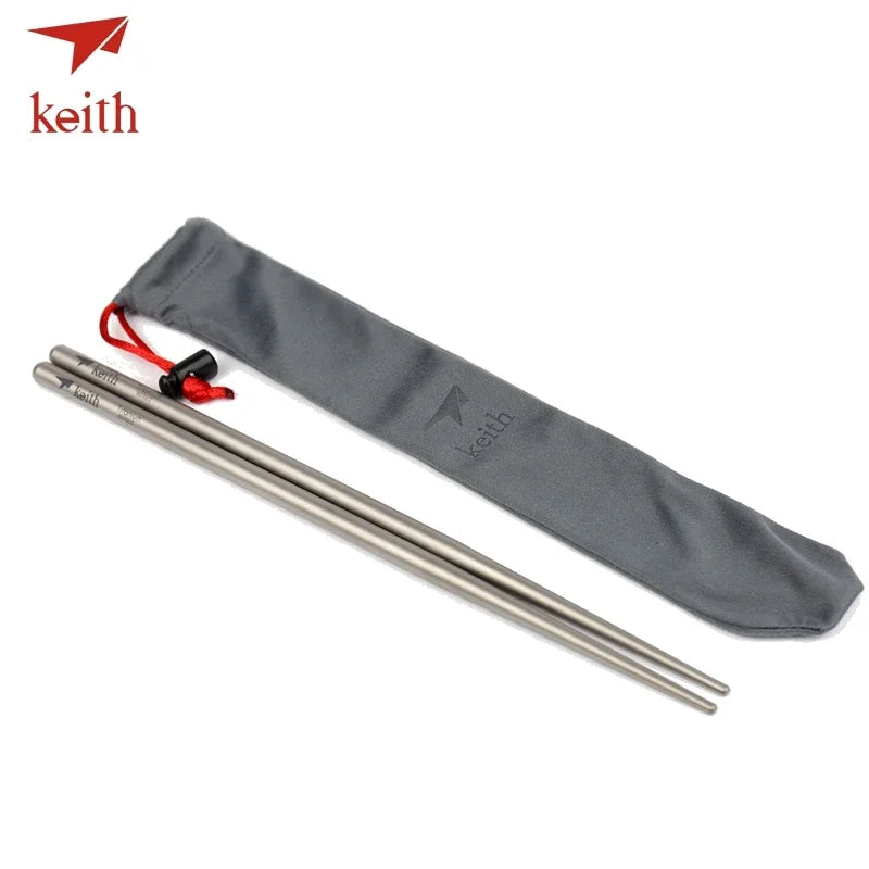Titanium round Chopsticks Food Sticks Outdoor Travel Tableware for Camping Picnic Hiking Chinese Light Chopsticks Ti5620